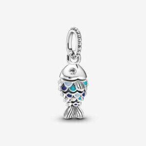 Pandora Blue Scaled Fish Dangle Charm
